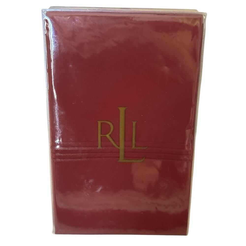 Ralph Lauren TWO KING Pillowcases 400 Tread ADDISON Claret 20" x 40" NWT